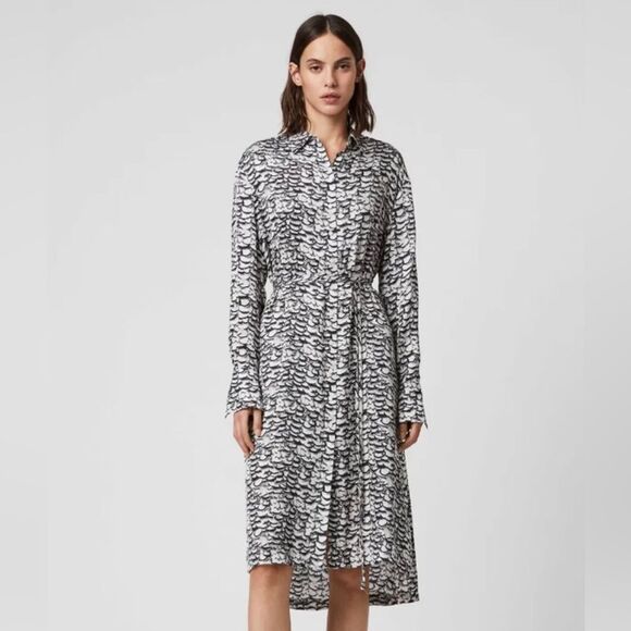 All Saints Dresses & Skirts - NWOT All Saints Anya Plume Long Sleeve Dress size L